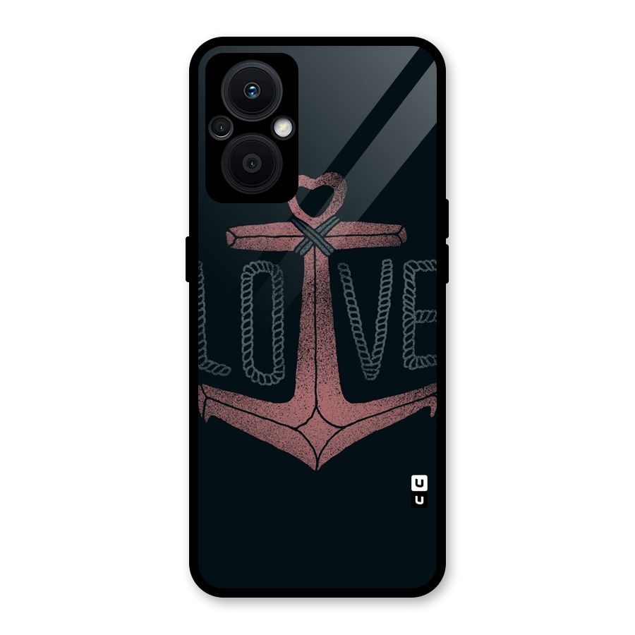 Love Anchor Form Glass Back Case for Oppo F21s Pro 5G