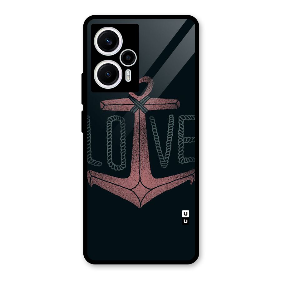 Love Anchor Form Glass Back Case for Poco F5