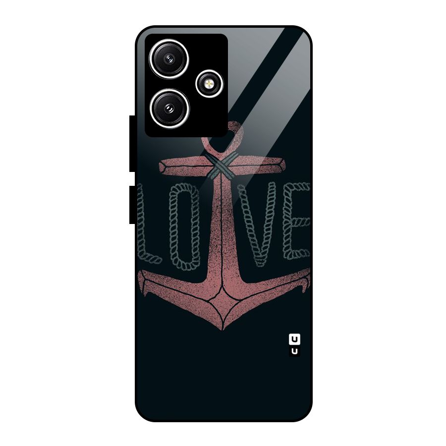 Love Anchor Form Glass Back Case for Poco M6 Pro