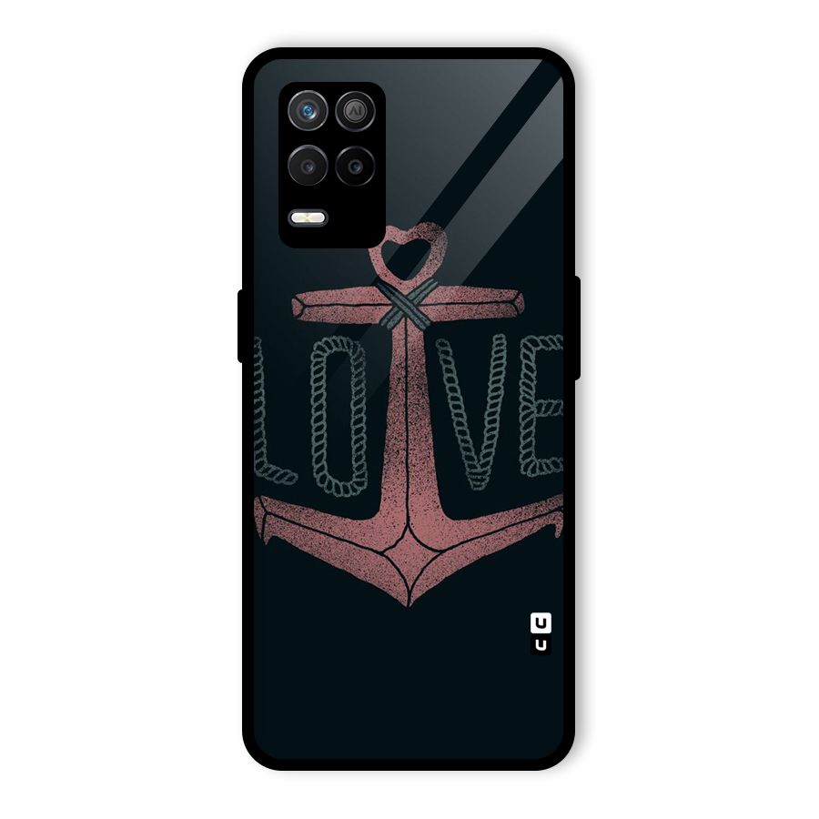 Love Anchor Form Glass Back Case for Realme 8s 5G