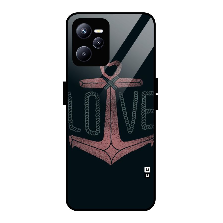 Love Anchor Form Glass Back Case for Realme C35