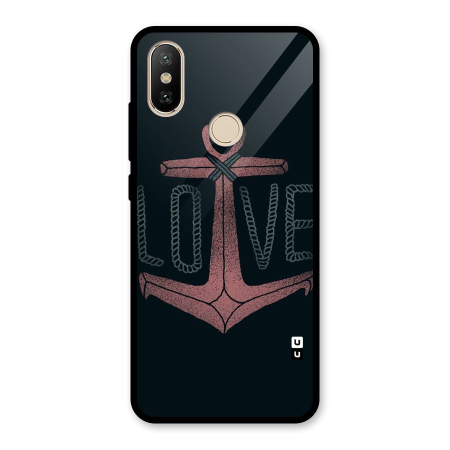Love Anchor Form Glass Back Case for Redmi A2