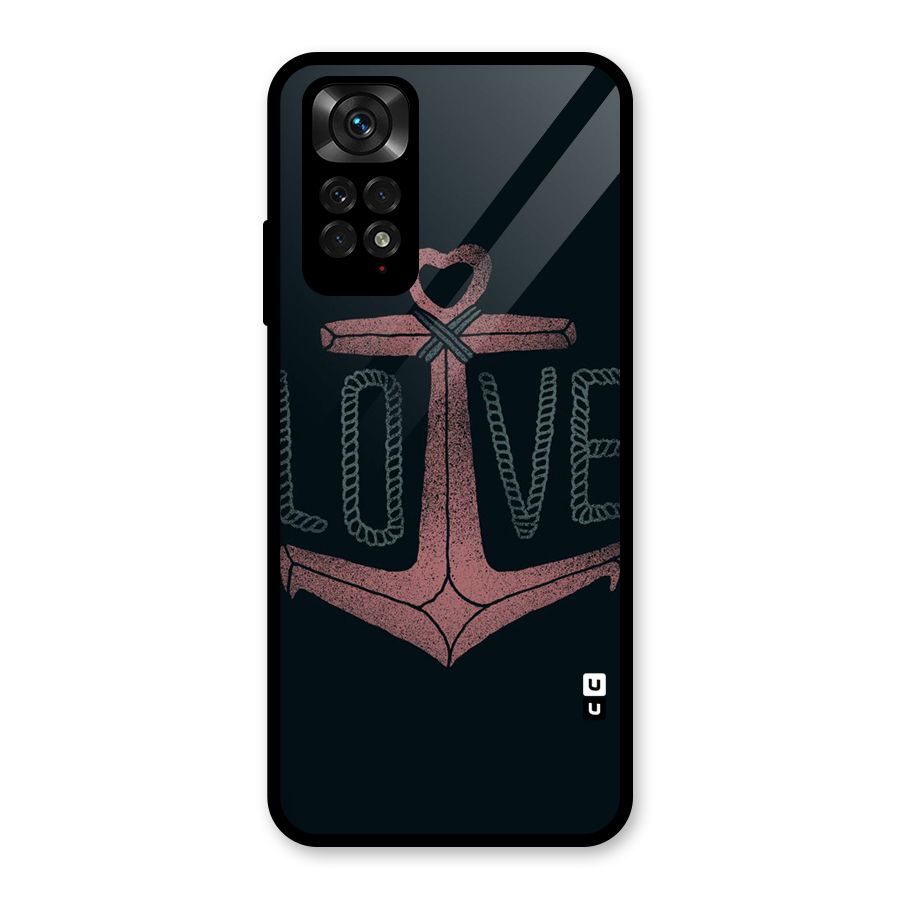 Love Anchor Form Glass Back Case for Redmi Note 11S