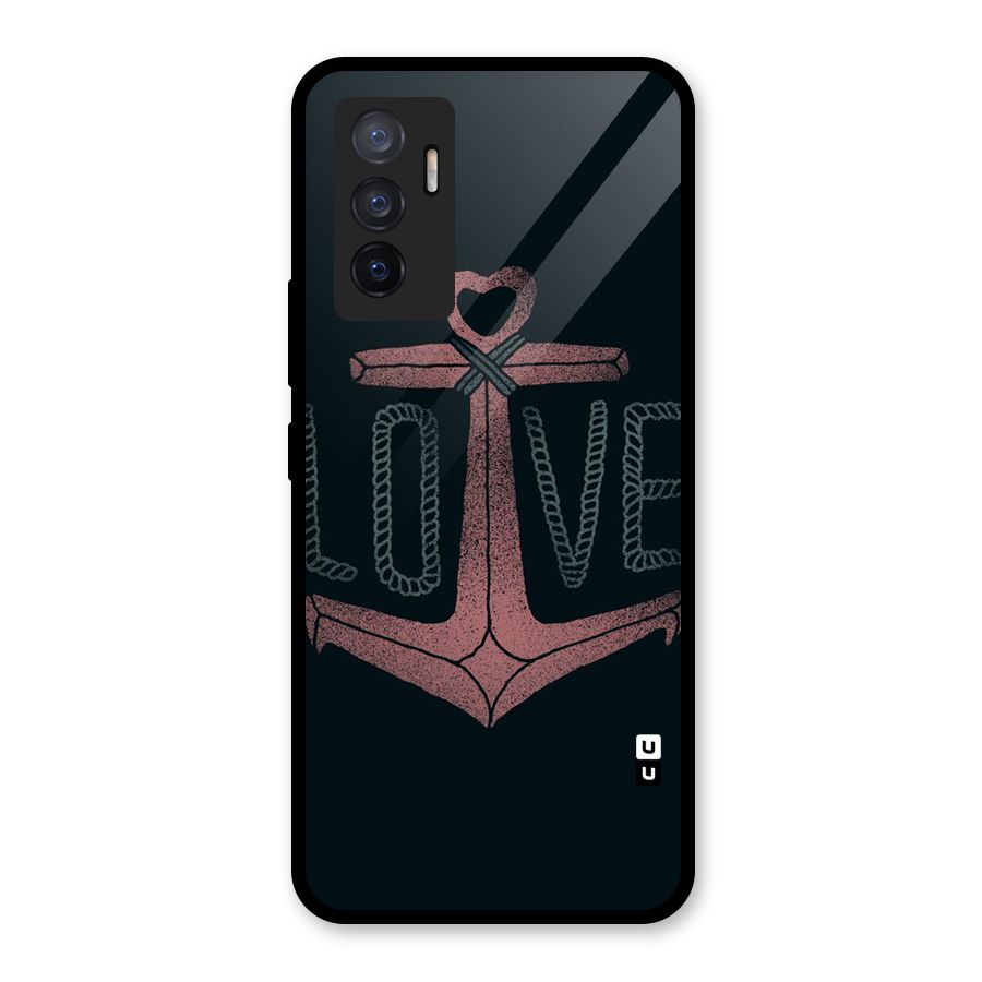 Love Anchor Form Glass Back Case for Vivo V23e