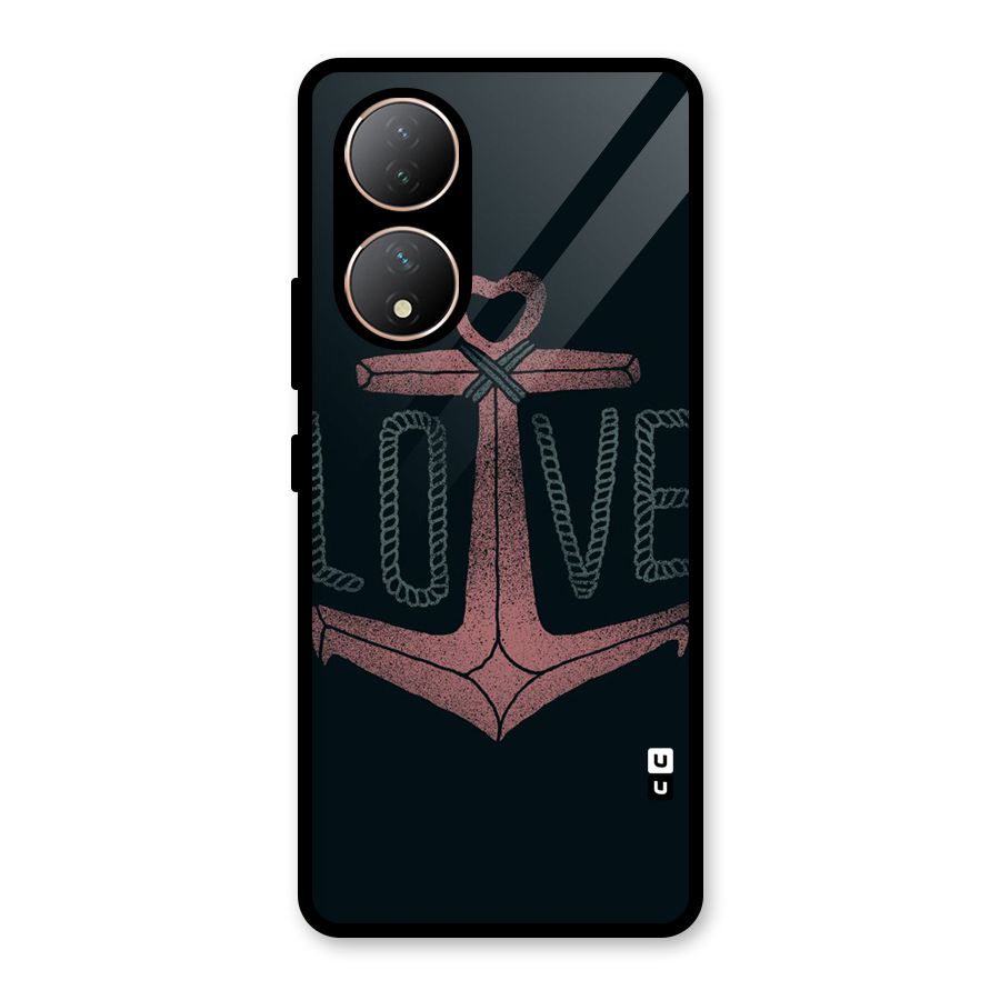Love Anchor Form Glass Back Case for Vivo Y100