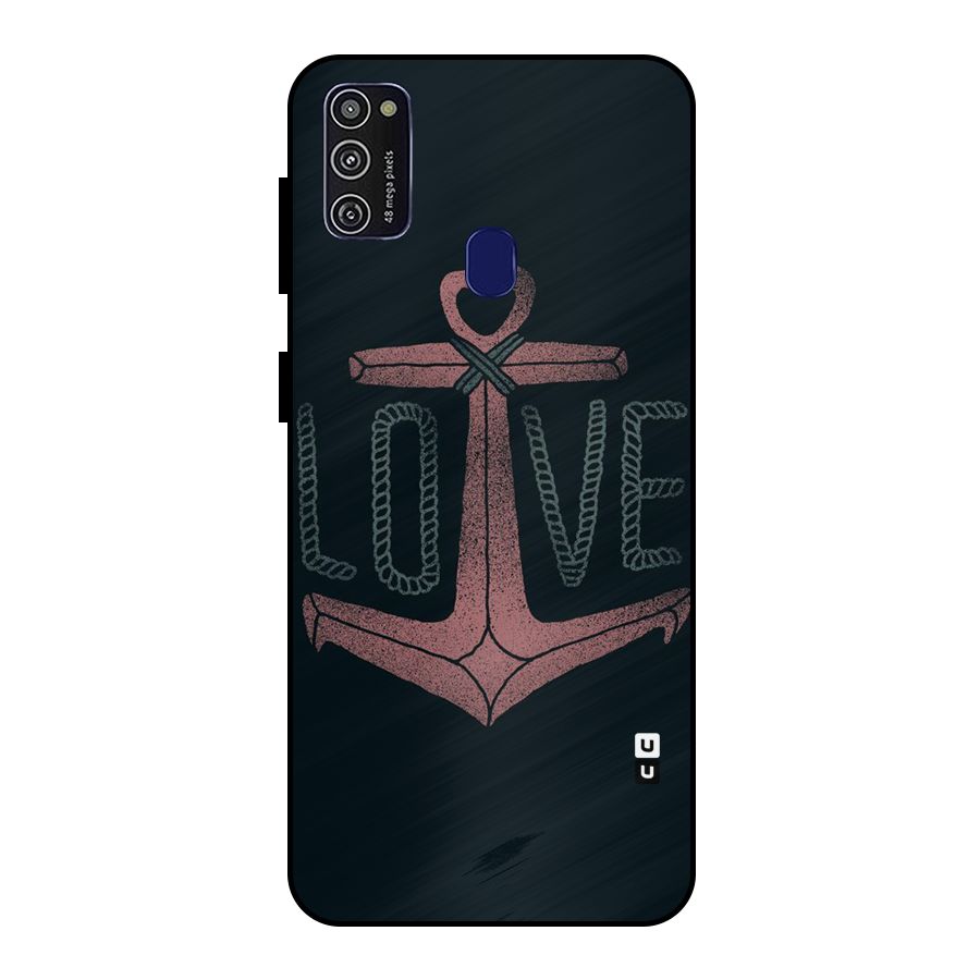 Love Anchor Form Metal Back Case for Galaxy M21