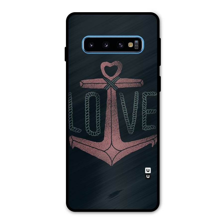 Love Anchor Form Metal Back Case for Galaxy S10