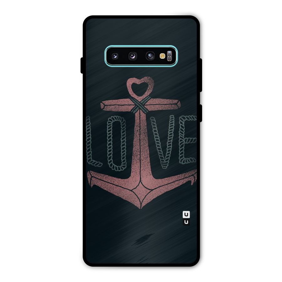 Love Anchor Form Metal Back Case for Galaxy S10 Plus