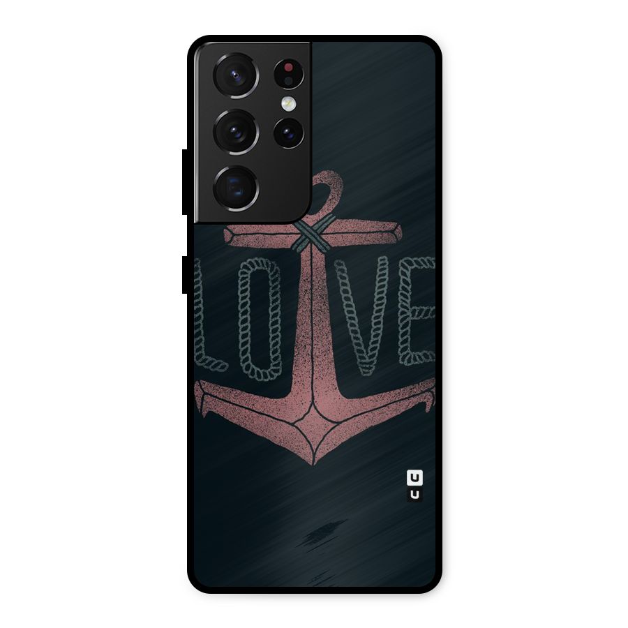 Love Anchor Form Metal Back Case for Galaxy S21 Ultra 5G