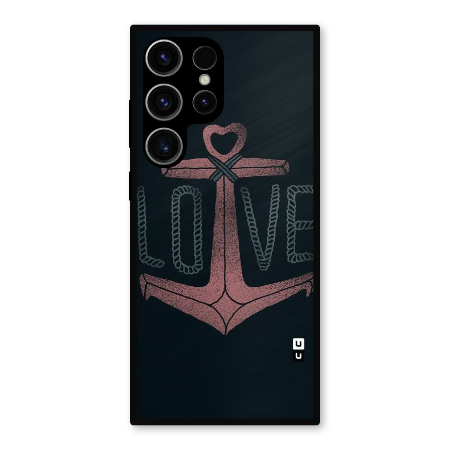 Love Anchor Form Metal Back Case for Galaxy S23 Ultra