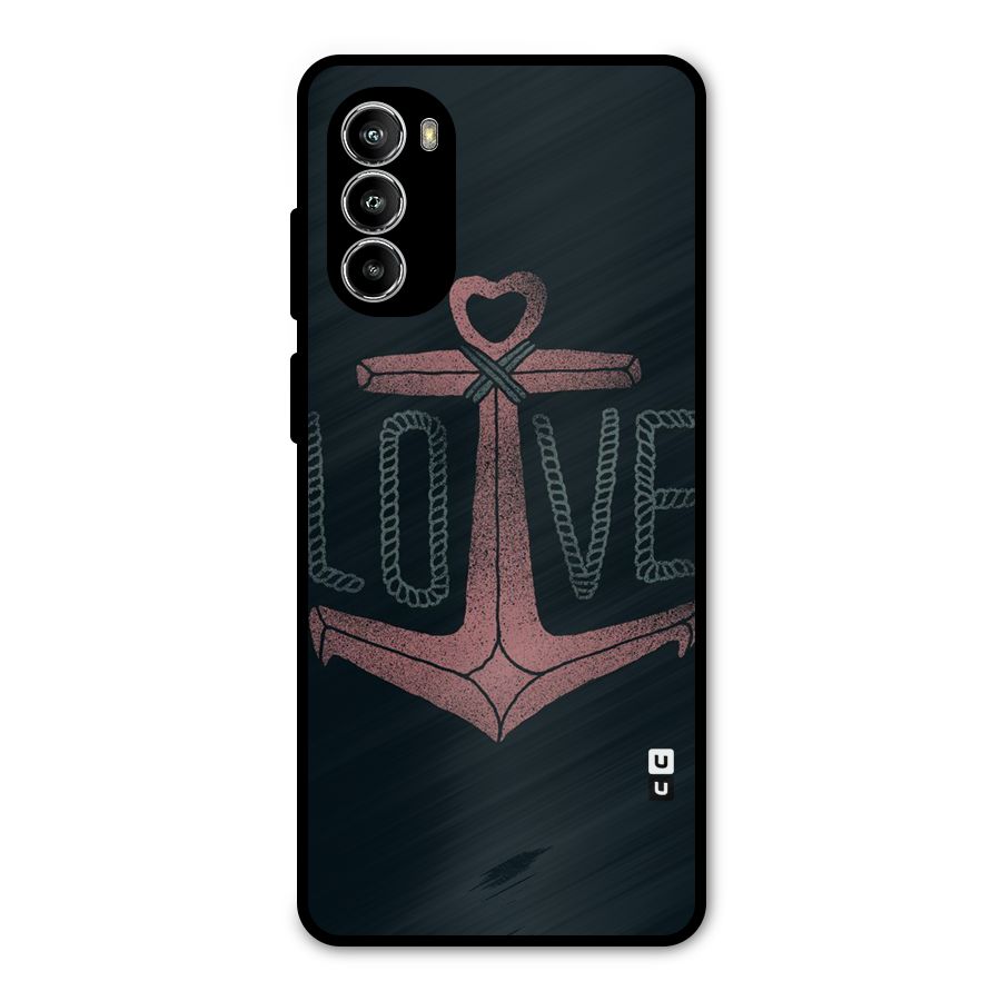 Love Anchor Form Metal Back Case for Moto G52
