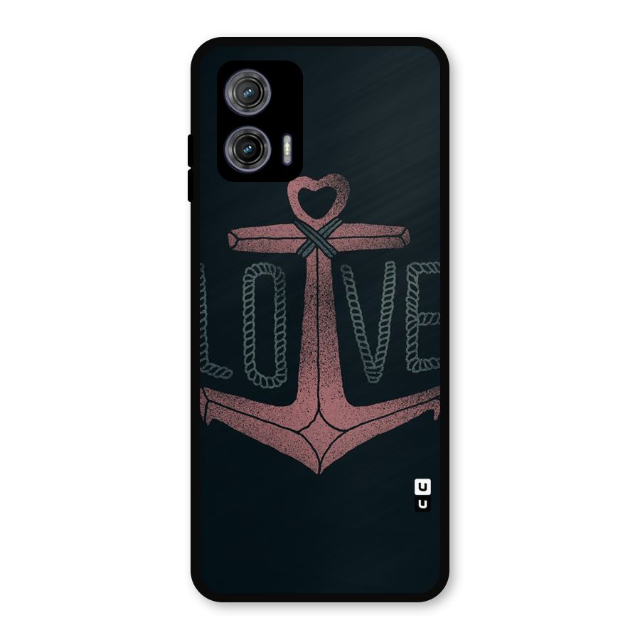 Love Anchor Form Metal Back Case for Moto G73