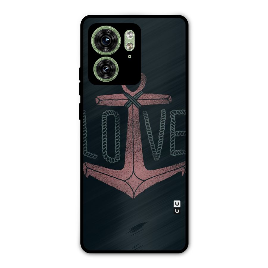 Love Anchor Form Metal Back Case for Motorola Edge 40 5G