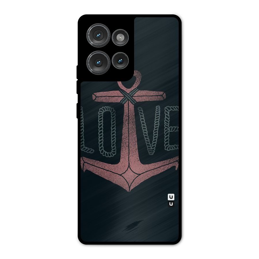 Love Anchor Form Metal Back Case for Motorola Edge 50