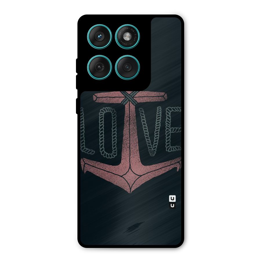 Love Anchor Form Metal Back Case for Motorola Edge 60