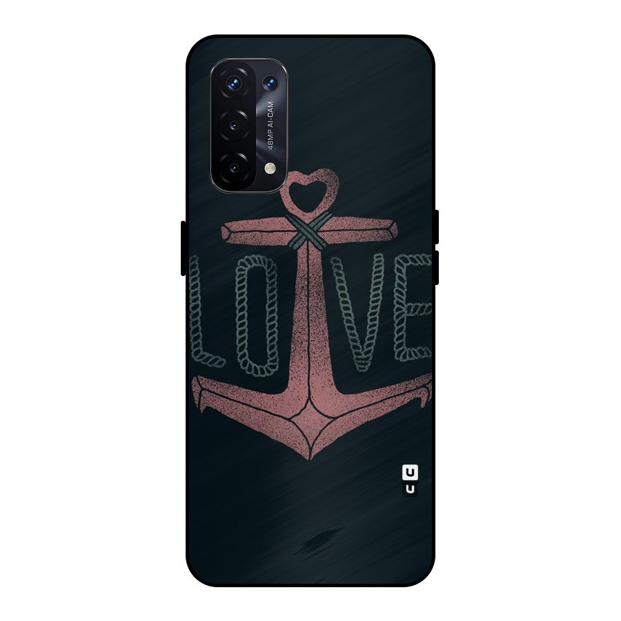 Love Anchor Form Metal Back Case for Oppo A74 5G