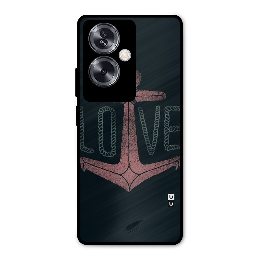 Love Anchor Form Metal Back Case for Oppo A79 5G