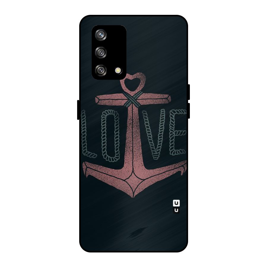 Love Anchor Form Metal Back Case for Oppo F19