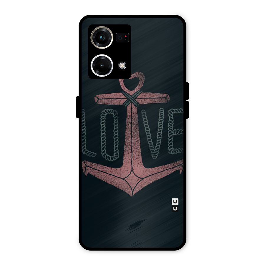 Love Anchor Form Metal Back Case for Oppo F21s Pro 4G