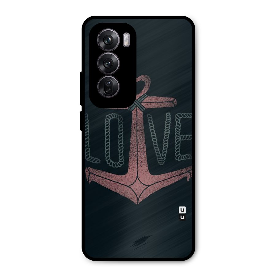 Love Anchor Form Metal Back Case for Oppo Reno12 Pro