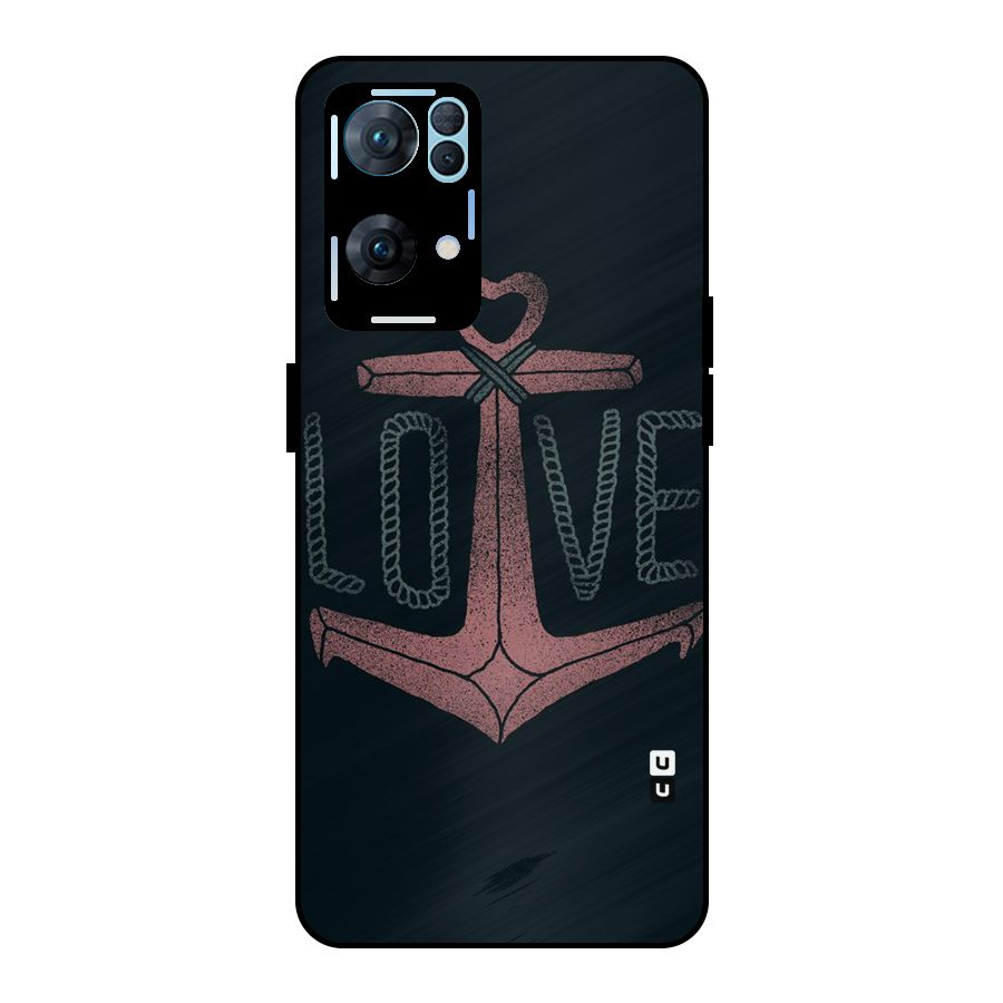 Love Anchor Form Metal Back Case for Oppo Reno7 Pro 5G