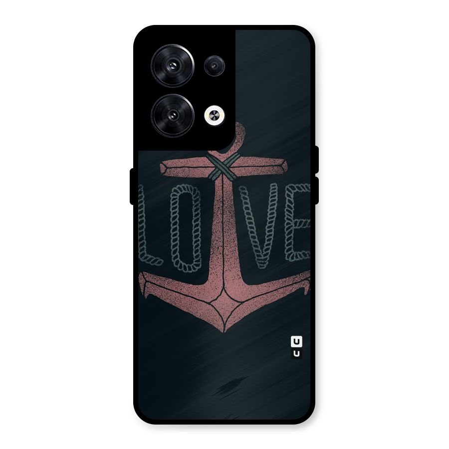 Love Anchor Form Metal Back Case for Oppo Reno8 5G