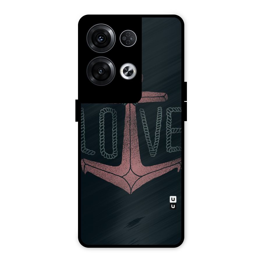 Love Anchor Form Metal Back Case for Oppo Reno8 Pro 5G