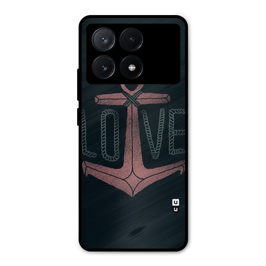 Love Anchor Form Metal Back Case for Poco X6 Pro
