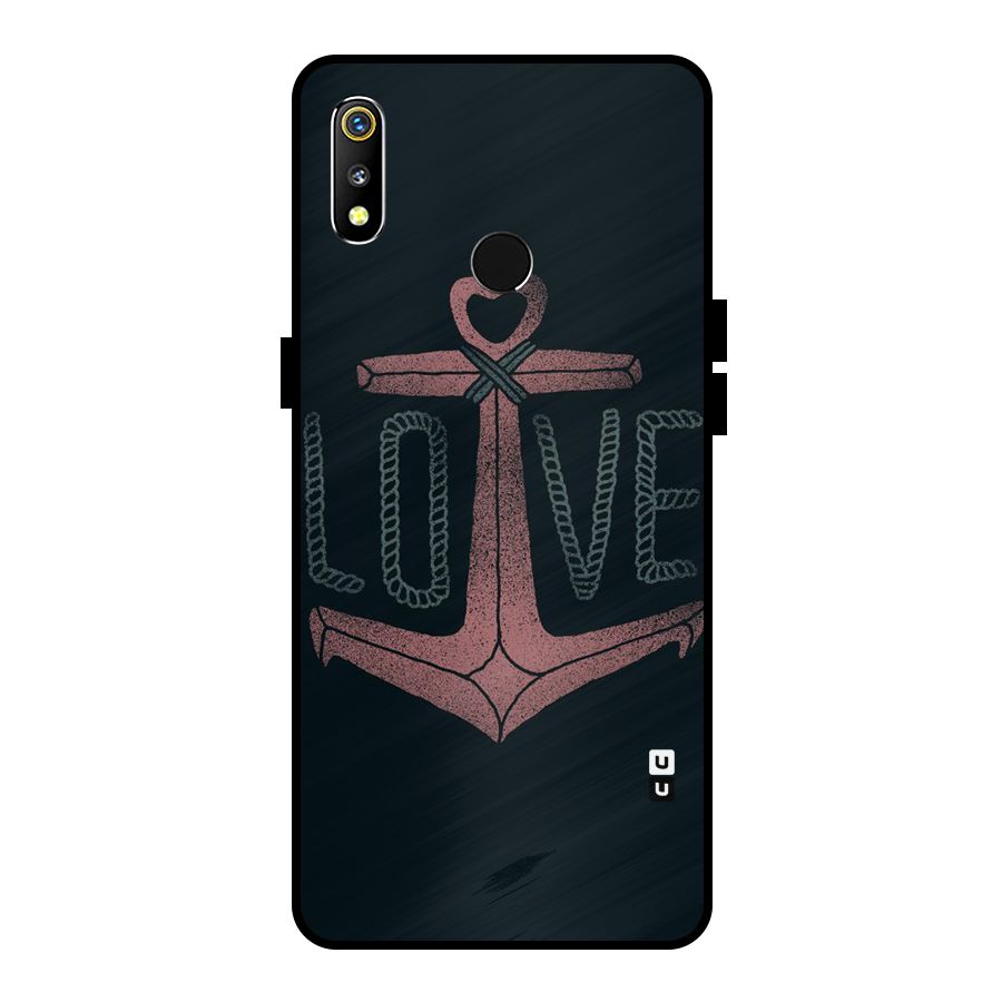 Love Anchor Form Metal Back Case for Realme 3