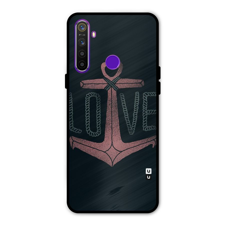 Love Anchor Form Metal Back Case for Realme 5