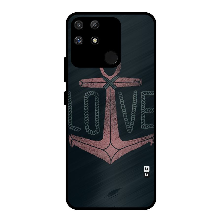 Love Anchor Form Metal Back Case for Realme Narzo 50A