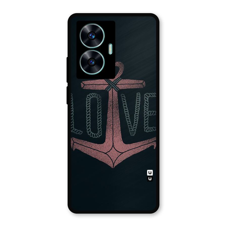 Love Anchor Form Metal Back Case for Realme Narzo N55