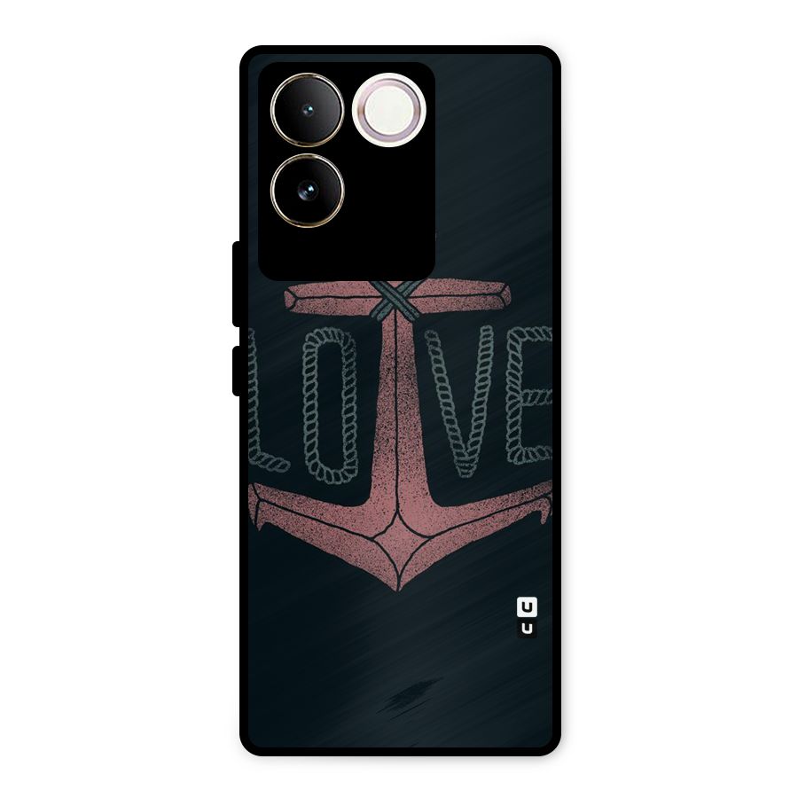 Love Anchor Form Metal Back Case for Vivo T2 Pro