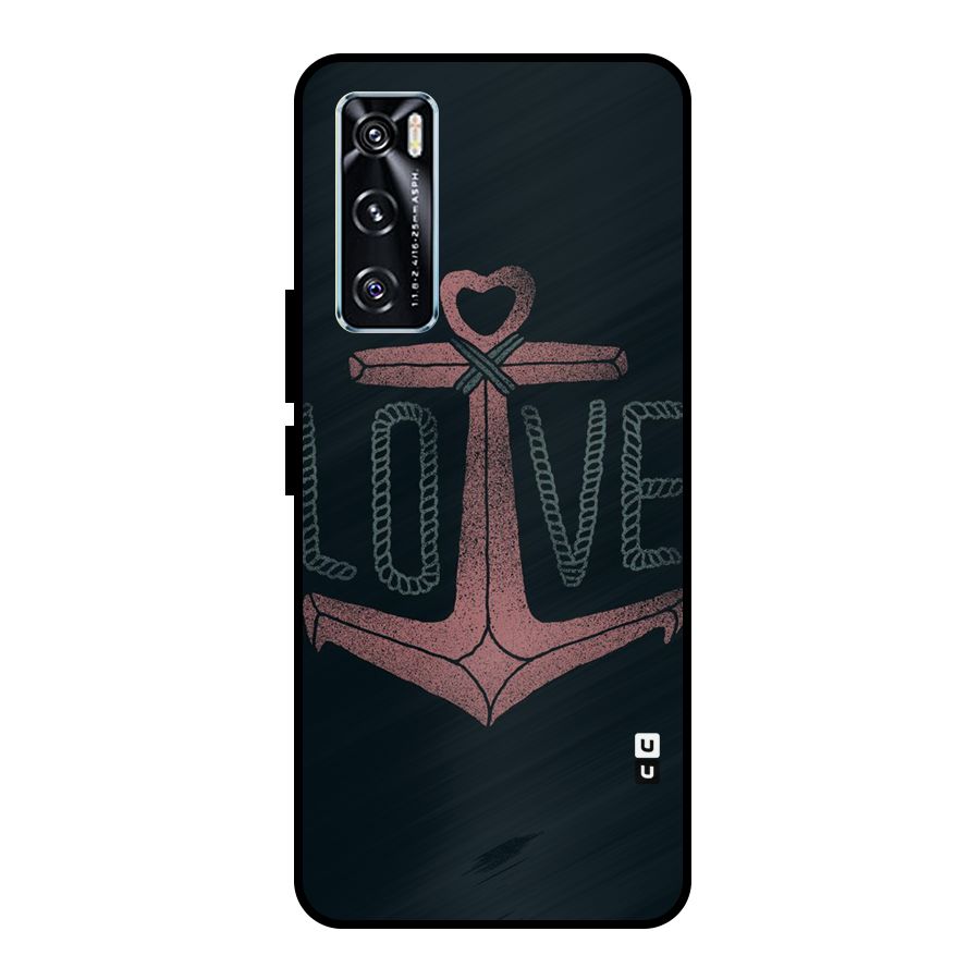 Love Anchor Form Metal Back Case for Vivo V20 SE