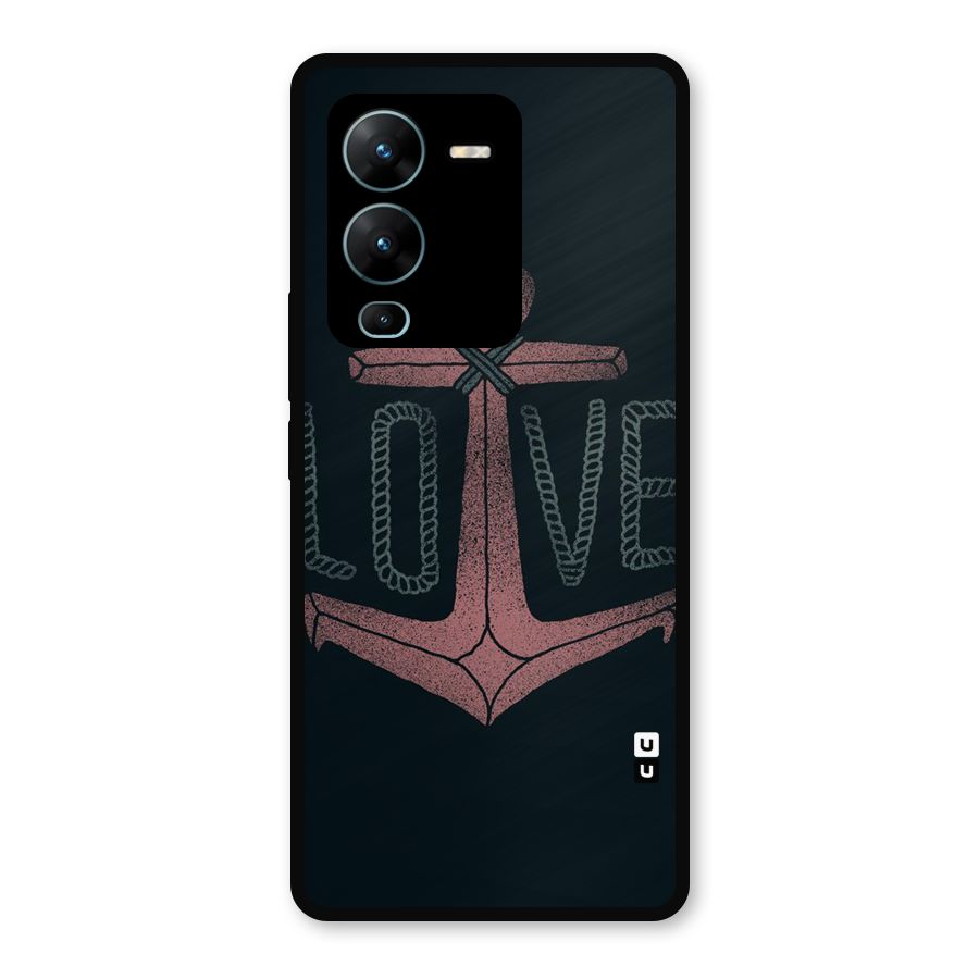 Love Anchor Form Metal Back Case for Vivo V25 Pro