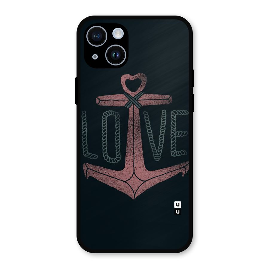 Love Anchor Form Metal Back Case for iPhone 14