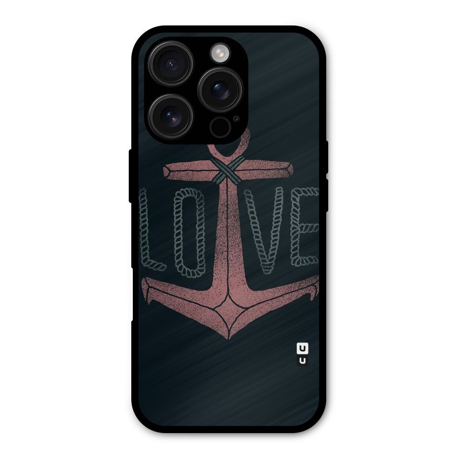 Love Anchor Form Metal Back Case for iPhone 16 Pro
