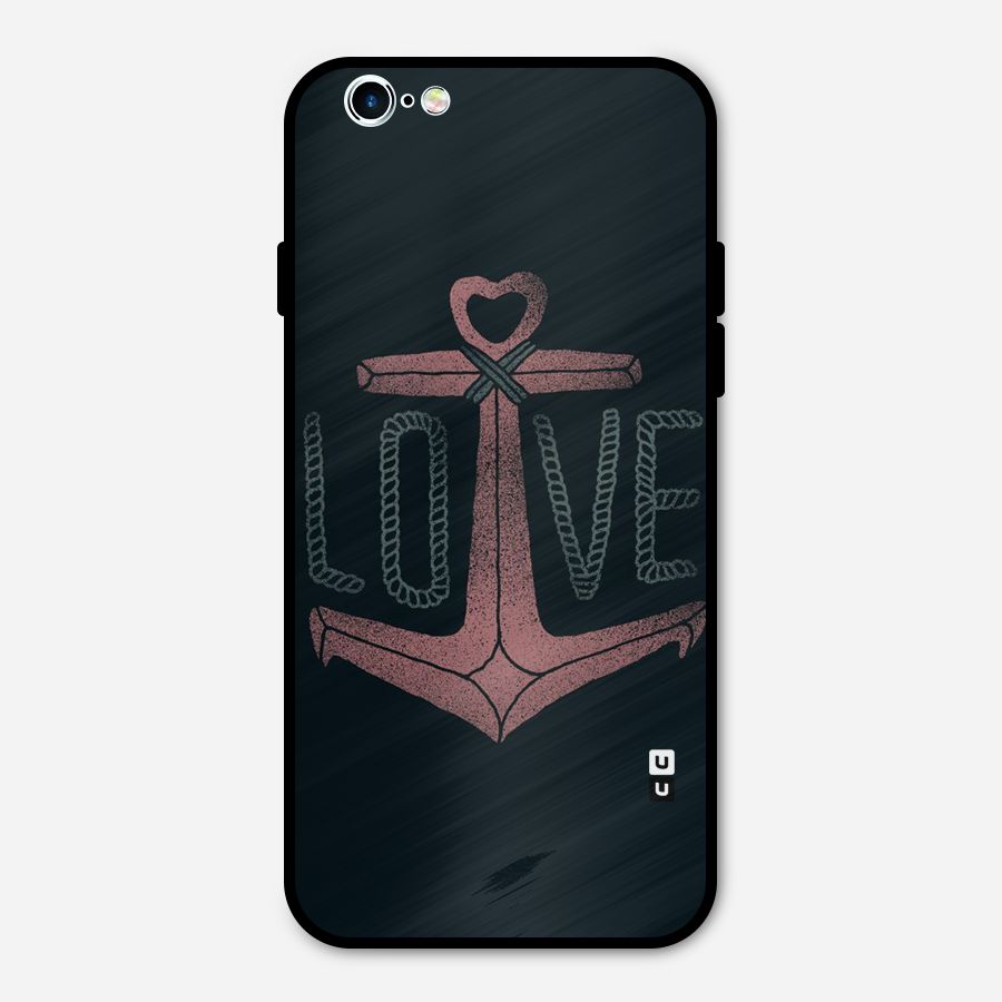 Love Anchor Form Metal Back Case for iPhone 6 6s