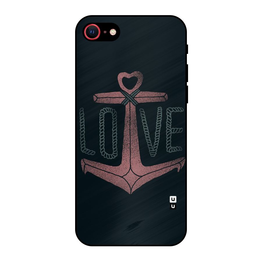 Love Anchor Form Metal Back Case for iPhone 8