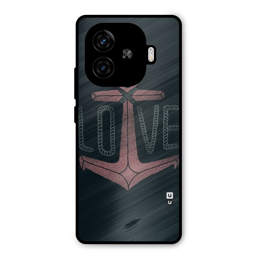 Love Anchor Form Metal Back Case for iQOO Z9 Turbo