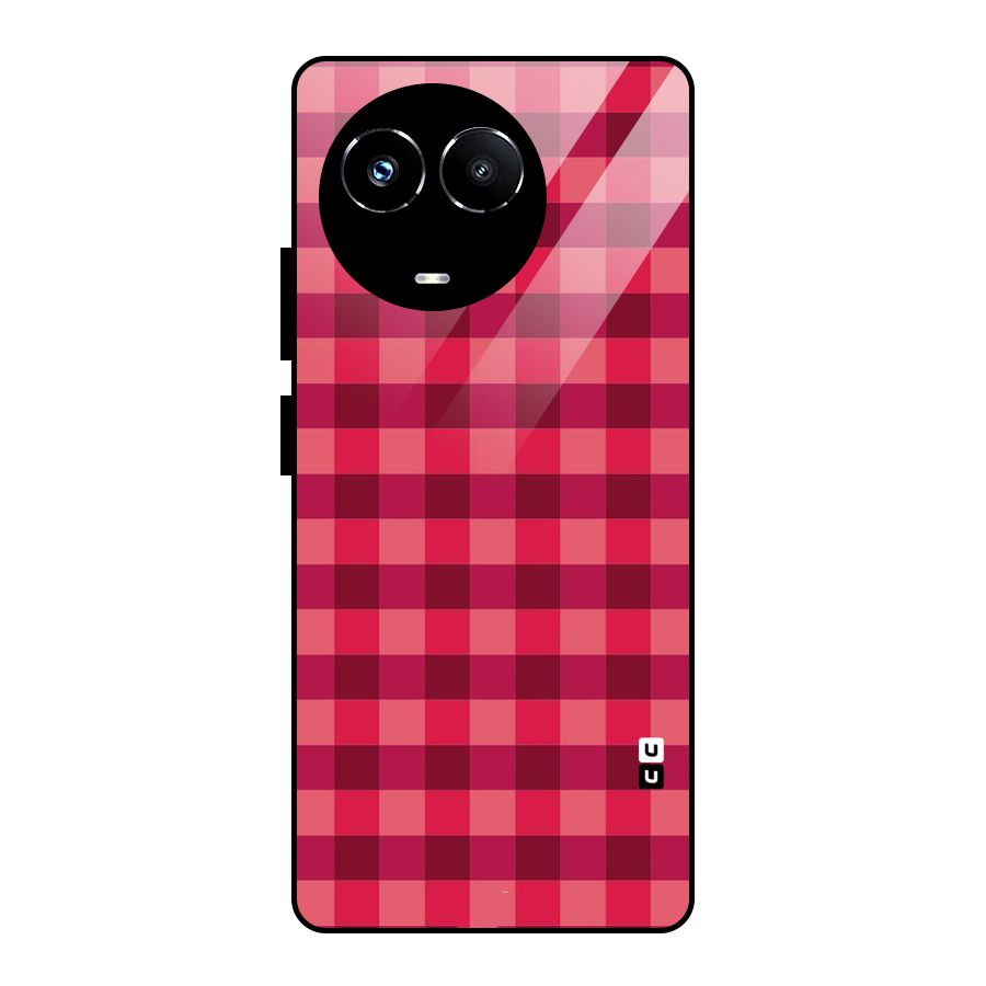 Love Checks Glass Back Case for Realme 11X