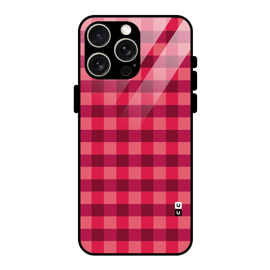 Love Checks Glass Back Case for iPhone 15 Pro Max