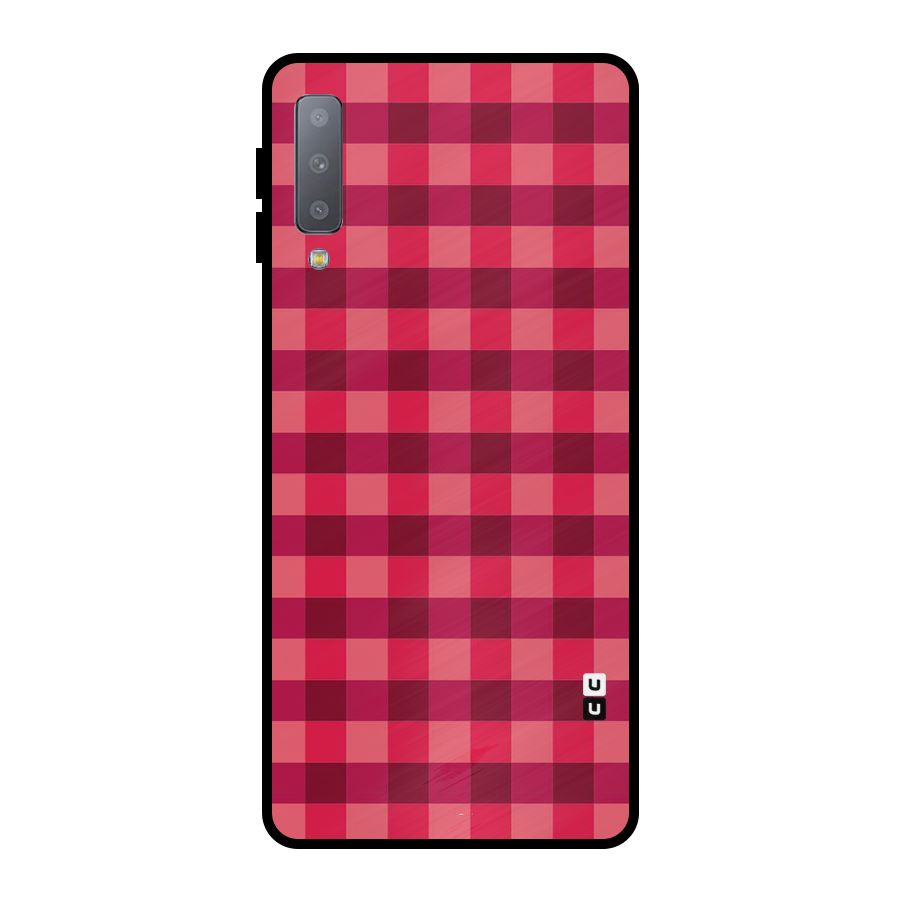 Love Checks Metal Back Case for Galaxy A7 (2018)