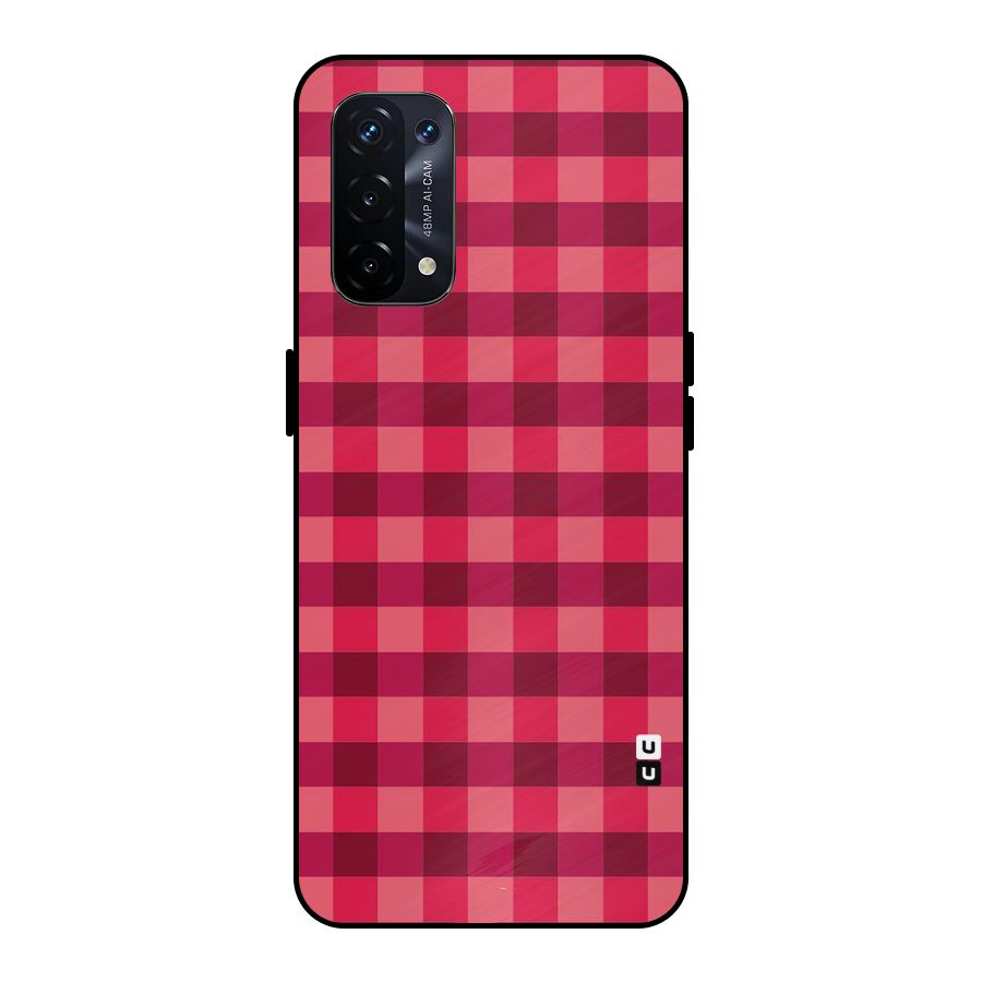 Love Checks Metal Back Case for Oppo A74 5G
