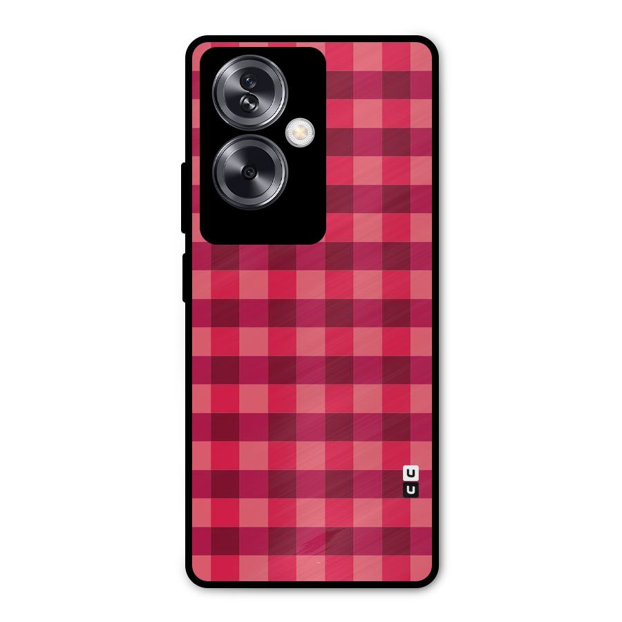 Love Checks Metal Back Case for Oppo A79 5G