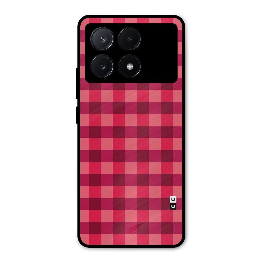 Love Checks Metal Back Case for Poco X6 Pro