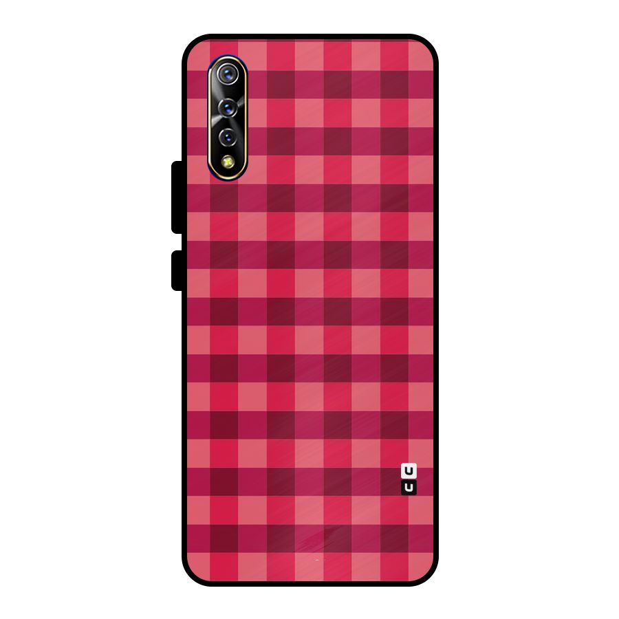 Love Checks Metal Back Case for Vivo S1