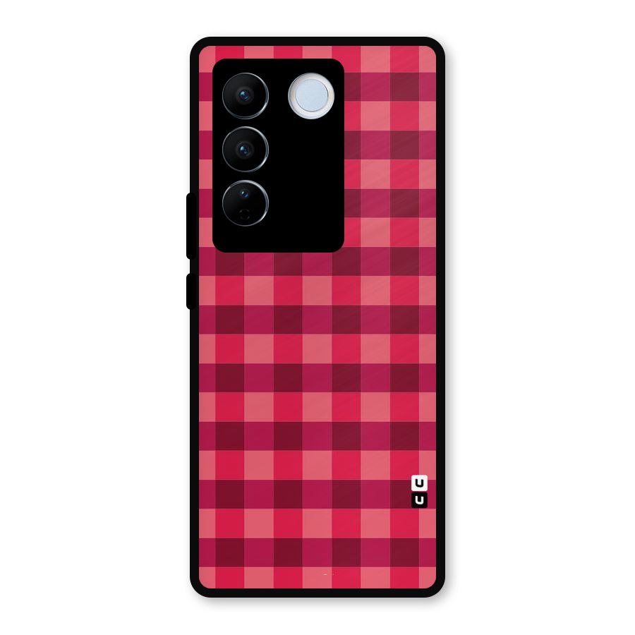 Love Checks Metal Back Case for Vivo V27