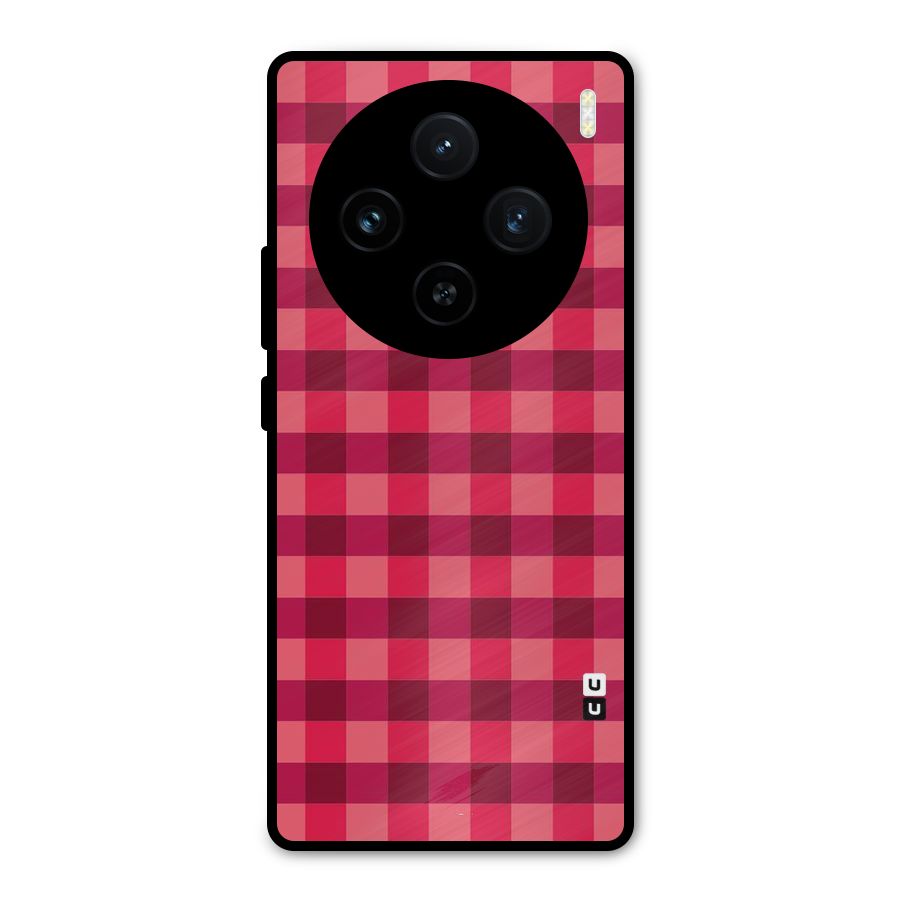 Love Checks Metal Back Case for Vivo X100