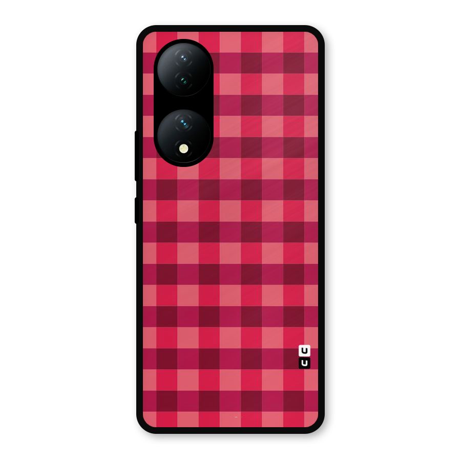 Love Checks Metal Back Case for Vivo Y100a